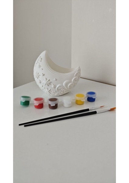 Ay Desenli Boyanabilir Taş Tozu Obje Seti indirimleri