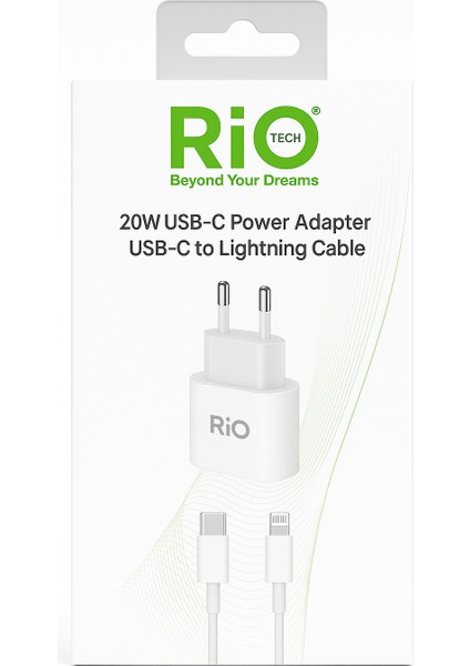 Riotech 20W Type-C Adapter To Lightning Cable