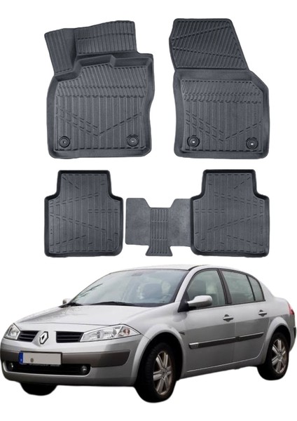 Renault Megane 2 2002+2009 Uyumlu Araca Özel Lüx 4d Paspas