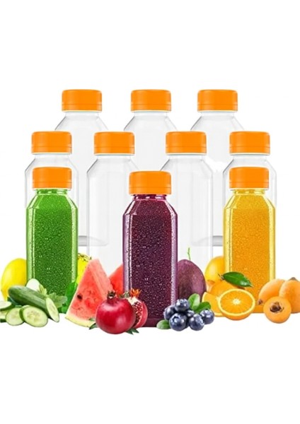 10 Adet 1000 ml Smoothie Detoks Şişesi Şeffaf Plastik Sızdırmaz Kapak Köşeli Meyve Suyu Şişesi fırsatları
