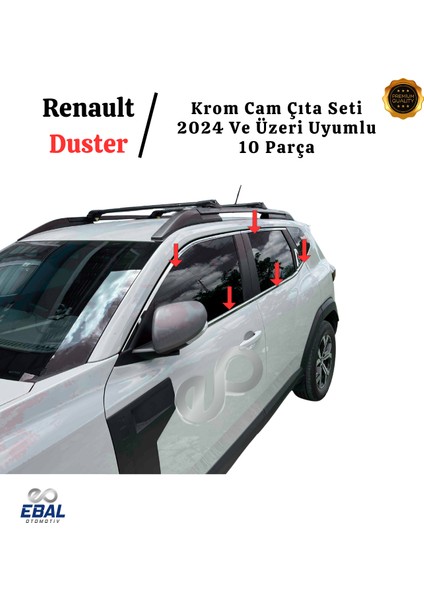 Renault Duster 2024 Üzeri Için Krom Cam Çıta Seti 10 Parça Paslanmaz Çelik fiyatları