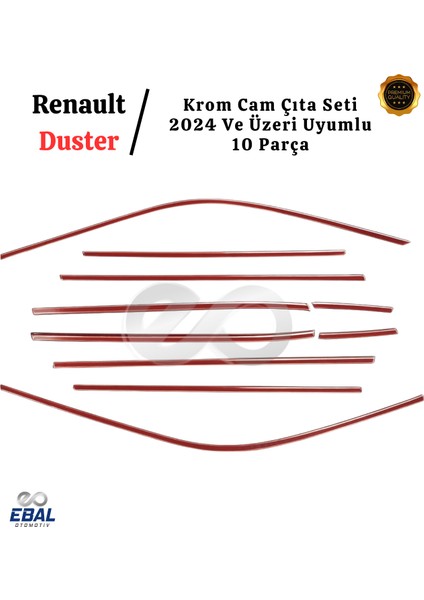 Renault Duster 2024 Üzeri Için Krom Cam Çıta Seti 10 Parça Paslanmaz Çelik indirimleri