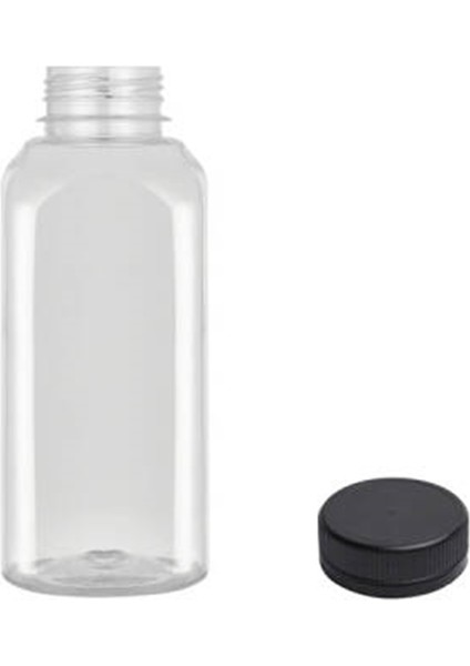 10 Adet 1000 ml Smoothie Detoks Şişesi Şeffaf Plastik Sızdırmaz Kapak Köşeli Meyve Suyu Şişesi