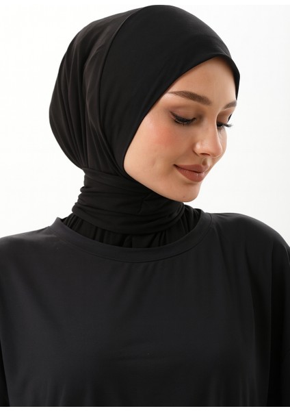 Çıtçıt Detaylı Pratik Çıt Çıt Şal - Siyah | Kaymaz, Terletmez, Kolay Şekil Alan Şal modelleri