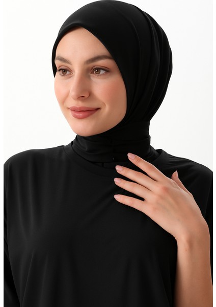 Çıtçıt Detaylı Pratik Çıt Çıt Şal - Siyah | Kaymaz, Terletmez, Kolay Şekil Alan Şal indirimleri
