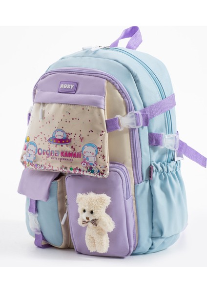 Kawaii Kore Tarzı Ayıcık Aksesuarlı Çok Bölmeli Kız Çocuk Okul Çantası modelleri