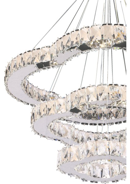 Yonca 3 Katlı Kristal Taşlı Gold Avize - Uzaktan Kumandalı - Yatak Odası - Hol - Salon fiyatları