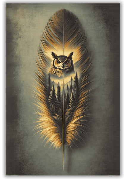 Baykuş Desenli Halı Kuş Tüyü Desenli Puslu Orman Temalı Halı Vahşi Doğa Temalı Diital Baskılı Halı Oturma Odası Halısı fiyatları