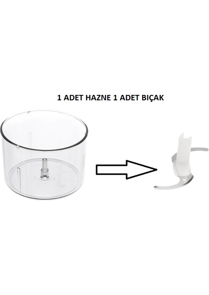 Ergomix Seri 4 El Blender Doğrayıcı Haznesi ve Bıçağı 1hazne 1 Adet Bıçak