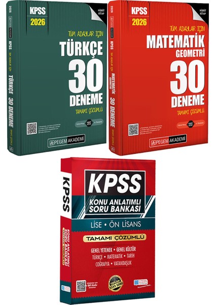 2026 Kpss Tüm Adaylar Için Türkçe Matematik 30 Deneme - Lise Önlisans Konu Ant. Soru