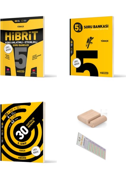 Hız 5. Sınıf Türkçe Hibrit + Soru Bankası + Haftalık Deneme 2025-2026 + Telefon Tutucu + Çözüm Ayracı