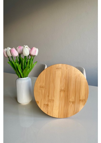 Top Ayaklı Yuvarlak Sunum Tabağı - Kahve, Peynir, Pasta Sunum Standı - 25 cm fırsatları