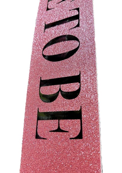 Pembe Üzeri Siyah Büyük Bride To Be Yazılı Simli Işıltılı Kuşak Kemer 10 cm Genişlik modelleri