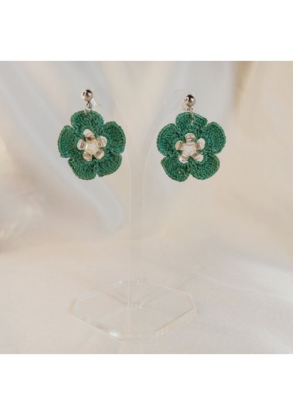 El Örgüsü Çiçek Küpe | Yazlık Moda, Bohem Stil, El Yapımı Takı Modelleri | Kadın El Yapımı Çiçek Küpe | Yaz, Plaj, Bahar Kombinlerine Uygun Tasarım | Sevgiliye ve Arkadaşa Hediye