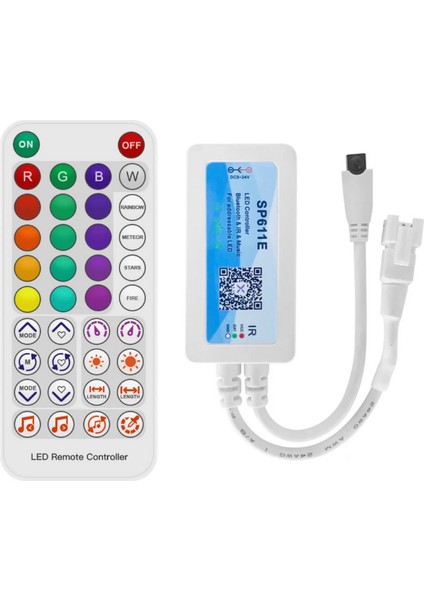 SP611E Pixel LED Kontrol Müzik Denetleyicisi Adreslenebilir Argb Bluetooth Kontrol WS2811-WS2812