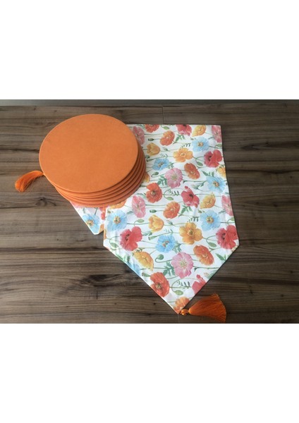 Gelincik Desenli Runner & Supla