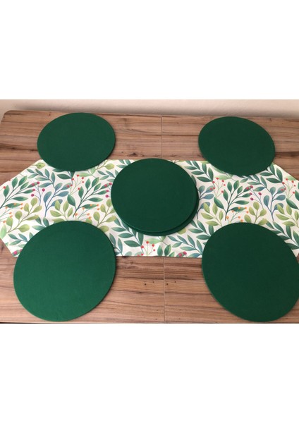 Yeşil Yaprak Desenli Runner & Supla fiyatları