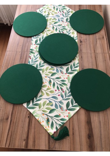 Yeşil Yaprak Desenli Runner & Supla modelleri
