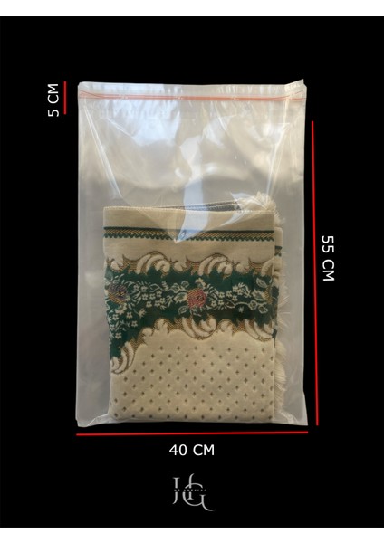 10 Adet 40X60 cm Bantlı Yapışkanlı Şeffaf Opp Jelatin Poşet, Çeyiz Poşeti ( 40X55+5)