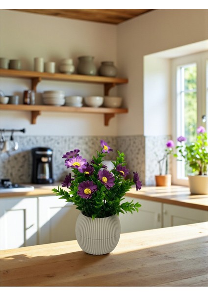 Küçük Yapay Çiçek Dekoratif Masa Süsü 20 cm Mini Masa Üstü Çiçeği Plastik Saksıda Ev Süsleri Hediyelik fiyatları