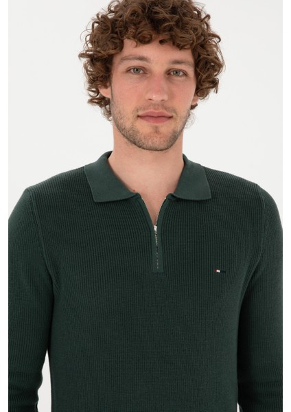 Erkek Koyu Yeşil Kazak /triko 50313685-VR079 fiyatları