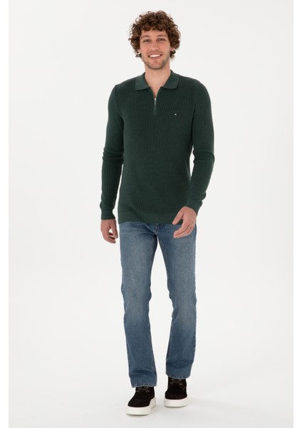 Erkek Koyu Yeşil Kazak /triko 50313685-VR079 fırsatları