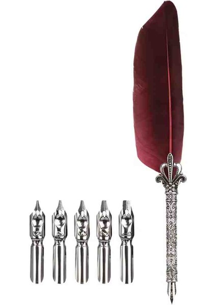 Nostalji Tarz Anı Hatıra Defteri & Taçlı Tüylü Kalem Özel Vip Kutu Şık Zarif Sürpriz Hediyelik Seti modelleri