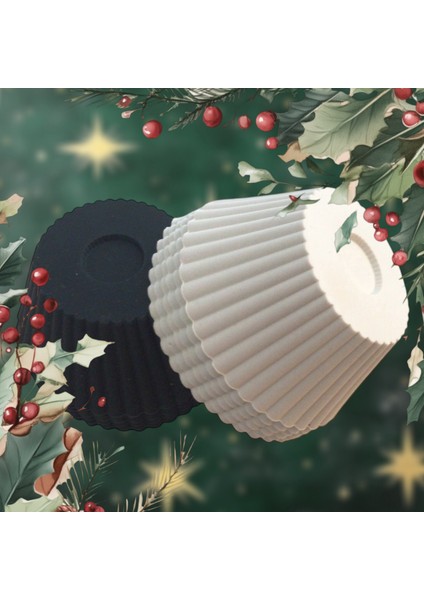 Bybirgül Beyaz Antrasit Silikon Mini Kek ,muffin ,browni Kalıbı 12 Adet ,airfryer Için Uygundur indirimleri