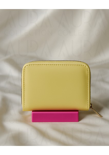 Noya Fermuarlı Parlak Suni Deri Cüzdan - Sarı