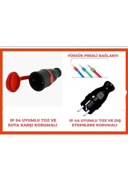 Araç Şarjı Uyumlu 15-50 Metre Arası (3x2.5 Ttr Tam Bakır)( Ip 44-54 Tp Fişli) Uzatma Seyyar fiyatları