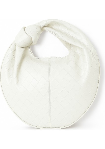 Luna Siyah Örgü Desenli Deri Hobo Çanta – Fermuarlı Lüks Tasarım