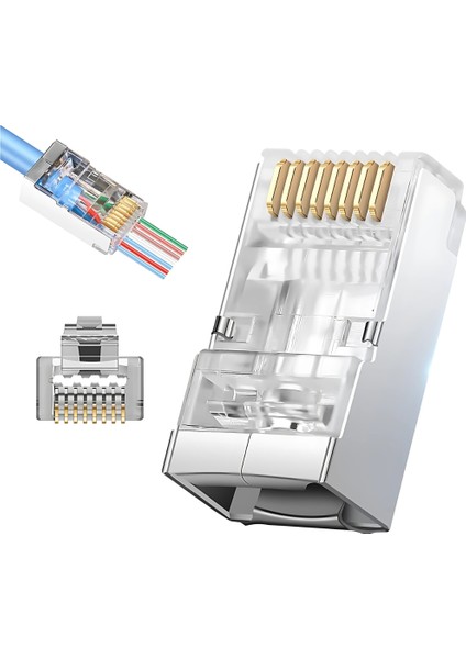 M117XF Cat6 Jack/8 Adet-Metal Ez/yeni Nesil RJ45 Cat6-8p/8c Açık Uçlu/cat6 Konnektör