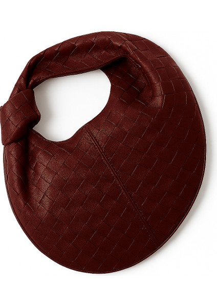 Luna Siyah Örgü Desenli Deri Hobo Çanta – Fermuarlı Lüks Tasarım fiyatları