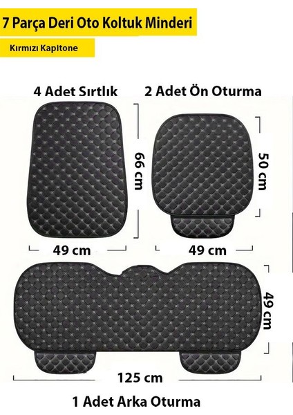 Ford Focus Uyumlu 7 Parça Siyah Deri Beyaz Dikiş Koltuk Minderi fiyatları