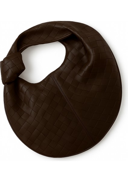 Luna Siyah Örgü Desenli Deri Hobo Çanta – Fermuarlı Lüks Tasarım fiyatları