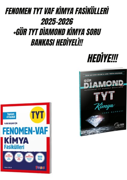 Fenomen Tyt Vaf Kimya Fasikülleri+Gür Tyt Diamond Kimya Soru Bankası Hediye!!