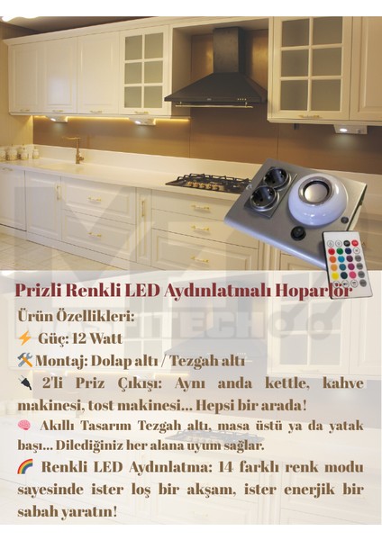 Dolap ve Tezgah Altı Bluetooth Müzik Çalar Prizmatik Venüs Kablolu (3 Metre) modelleri