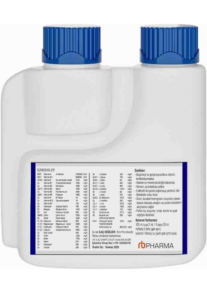 Sıvı Multivitamin Tavşan , Hamster Vb. Kemirgen Için (Tüm Yaş Gruplarında Hızlı Sonuç ) Parlak Tüy ve Gelişim 125 ml fiyatları