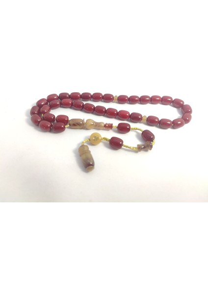 Isa Balkaya Usta Eseri Çift Parça Imame Eski Usul Havşalı Eski Sıkma Kehribar Sertifikalı 8320