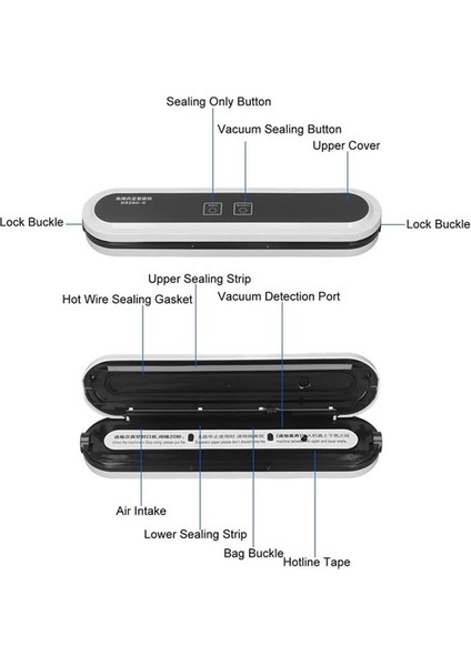 Elektrikli Vakum Makinesi Vakumlu Poşet Yapıştırma Makinesi 10 Adet Vakum Torbası fırsatları