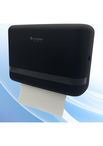 Siyah Duvara Monte Z Katlamalı Kağıt Havlu Dispenseri | Premium Abs Gövde, Anahtarlı Kilit, Vidalı & Yapışkan Montaj