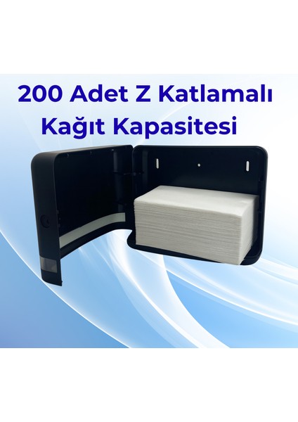 Siyah Duvara Monte Z Katlamalı Kağıt Havlu Dispenseri | Premium Abs Gövde, Anahtarlı Kilit, Vidalı & Yapışkan Montaj fiyatları