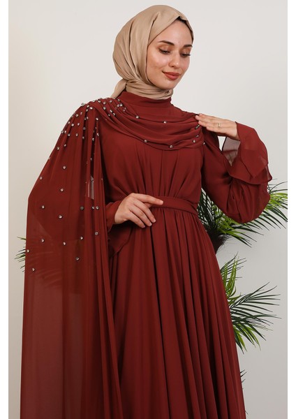 Karanfil Pelerinli Elbise Mercan indirimleri