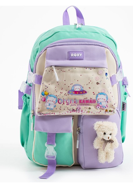 Kawaii Kore Tarzı Ayıcıklı Aksesuarlı Çok Bölmeli Çocuk Okul Çantası