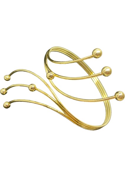 Altın Renk, Dört Top Model, Pirinç Materyal, Esnek ve Farklı Pazu Kol Bilekliği