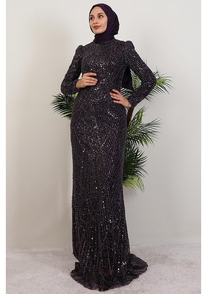 Liona Kalem Abiye Mor