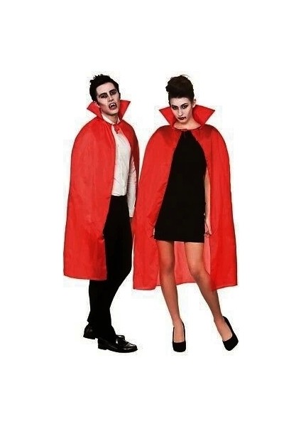 Kırmızı Renk Yakalı Pelerin 120 cm