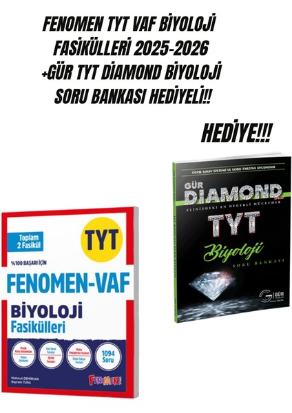 Fenomen Tyt Vaf Biyoloji Fasikülleri+Gür Tyt Diamond Biyoloji Soru Bankası Hediye!!