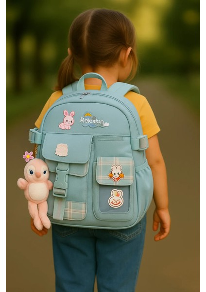 Peluş Oyuncaklı Sevimli Okul Çantası – Ilkokul ve Ortaokul Için Uygun + Ayıcık Hediyeli - Model9