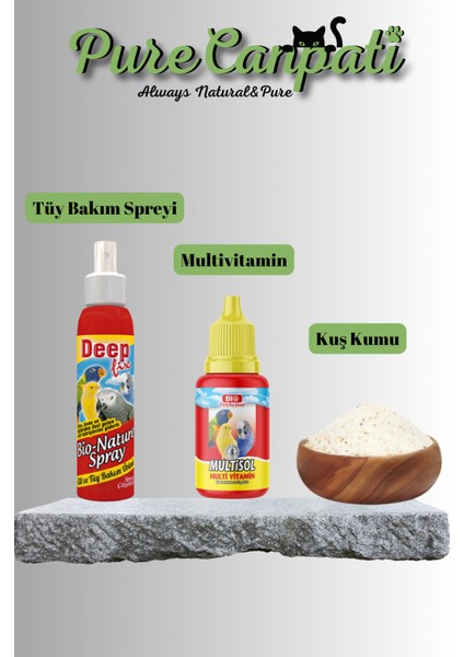 Tüybakım,multivitamin ve Kuş Kumu Seti